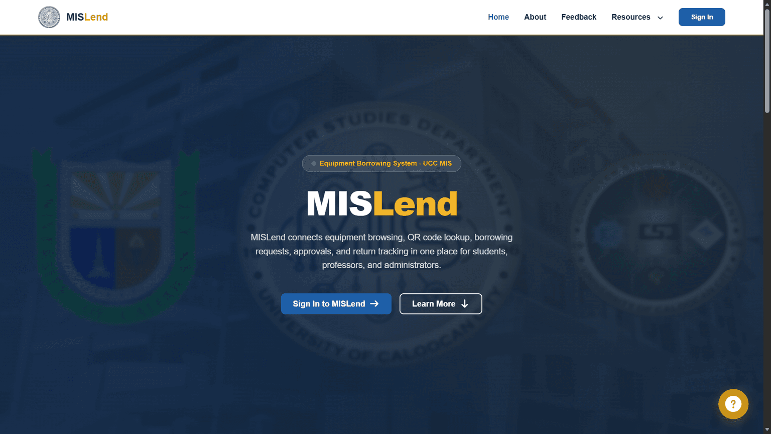 Equipment Borrowing System - MISLend — image 1 of 8