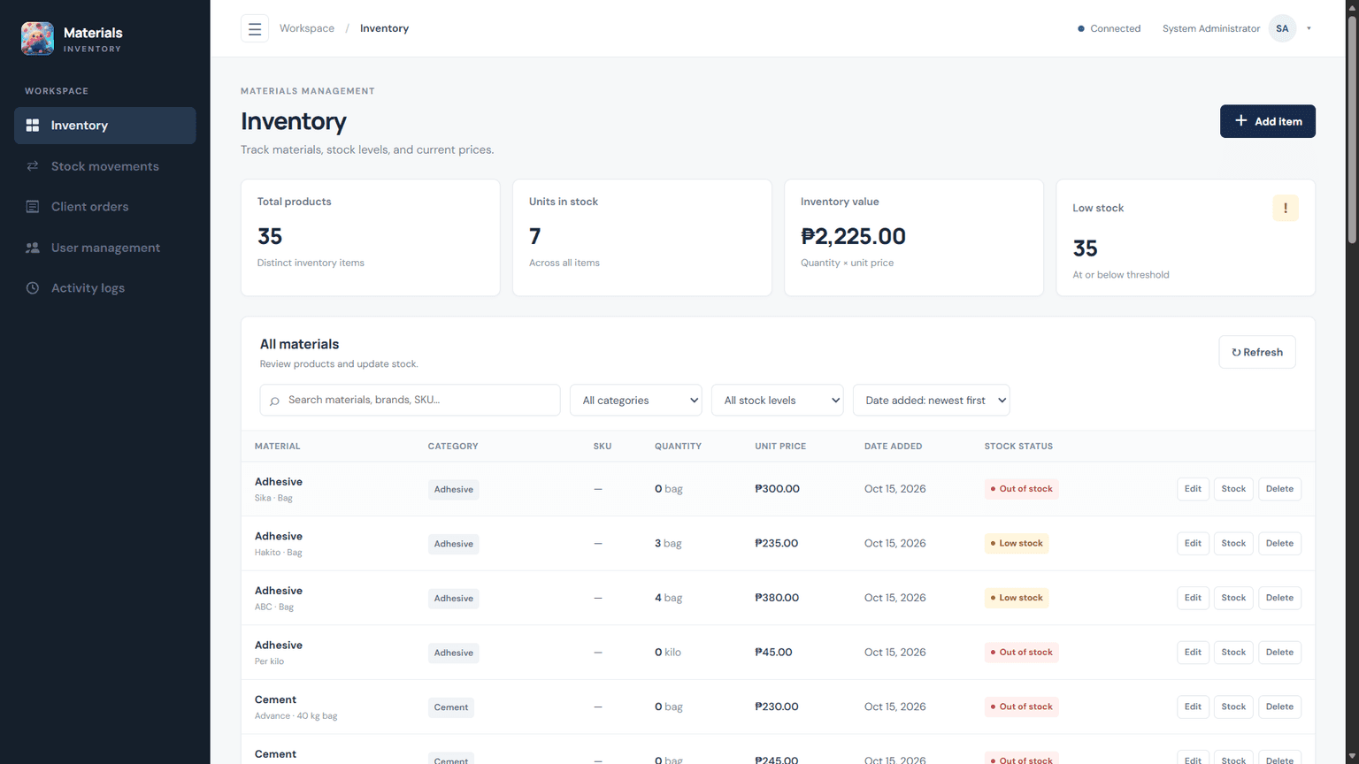 Material Sales Inventory — image 2 of 4
